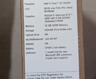 Packaging says 4050, laptop says otherwise