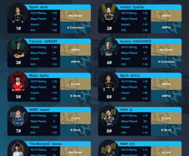 Only 2 out of 7 top riflers on Mirage play connector. Funny considering how almost every rifler on Faceit fights for the spot, thinking you can only get good stats playing in a single position.