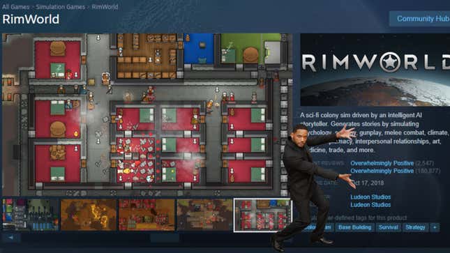 A closer look at the Overwhelming Positive reviews for RimWorld on Steam.