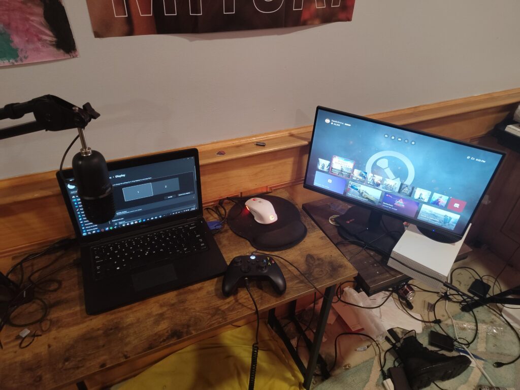 Before i got a l desk and a proper gaming pc i was running with this