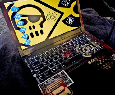 I bought a broken thinkpad x270... cracks and chips, overheating. Got it working and made it into my own cyberpunk laptop. It runs Debian xfce.