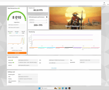 Water cooled taichi Rx 9070xt with Ryzen 7 9700xt 32gb ddr5 7200mt. 2x360 rads and fans set at 1500rpm. GPU settings/ +10 power/memory 2800 /V-offset 110/ +300 frequency. Very 😁