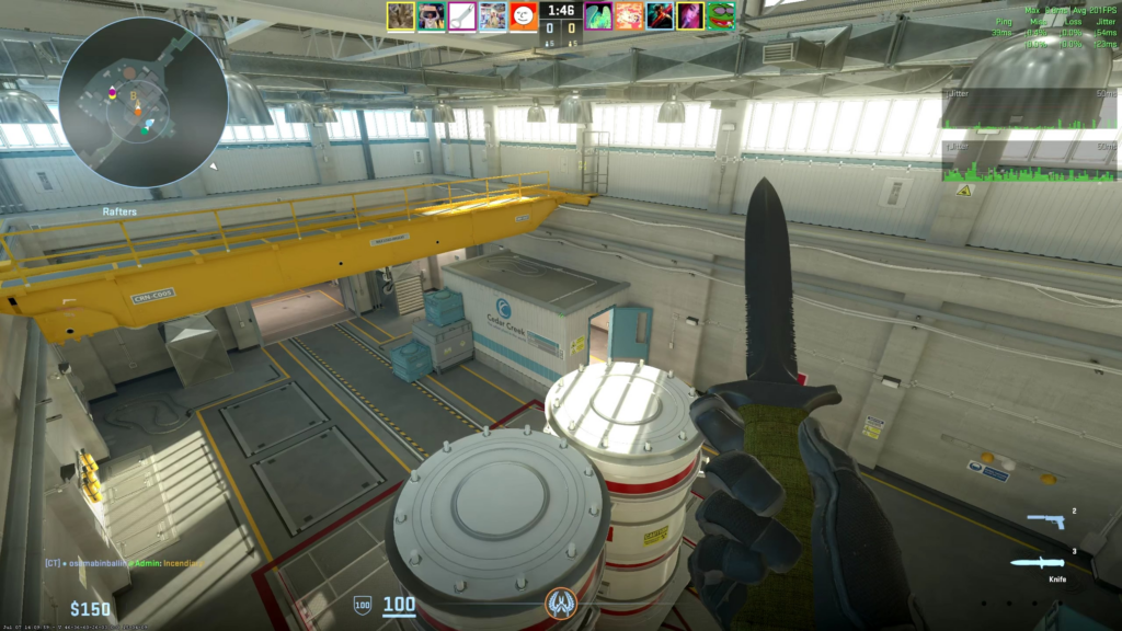 CS2 lag compensation told me I should play here instead. Also gave me info on where the players were.