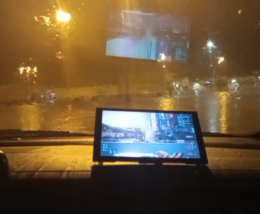 Playing Cyberpunk while waiting out a storm