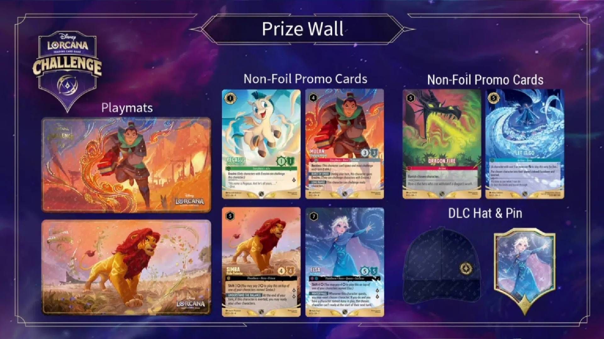 Disney Lorcana Challenge Season 2 Prize Wall.