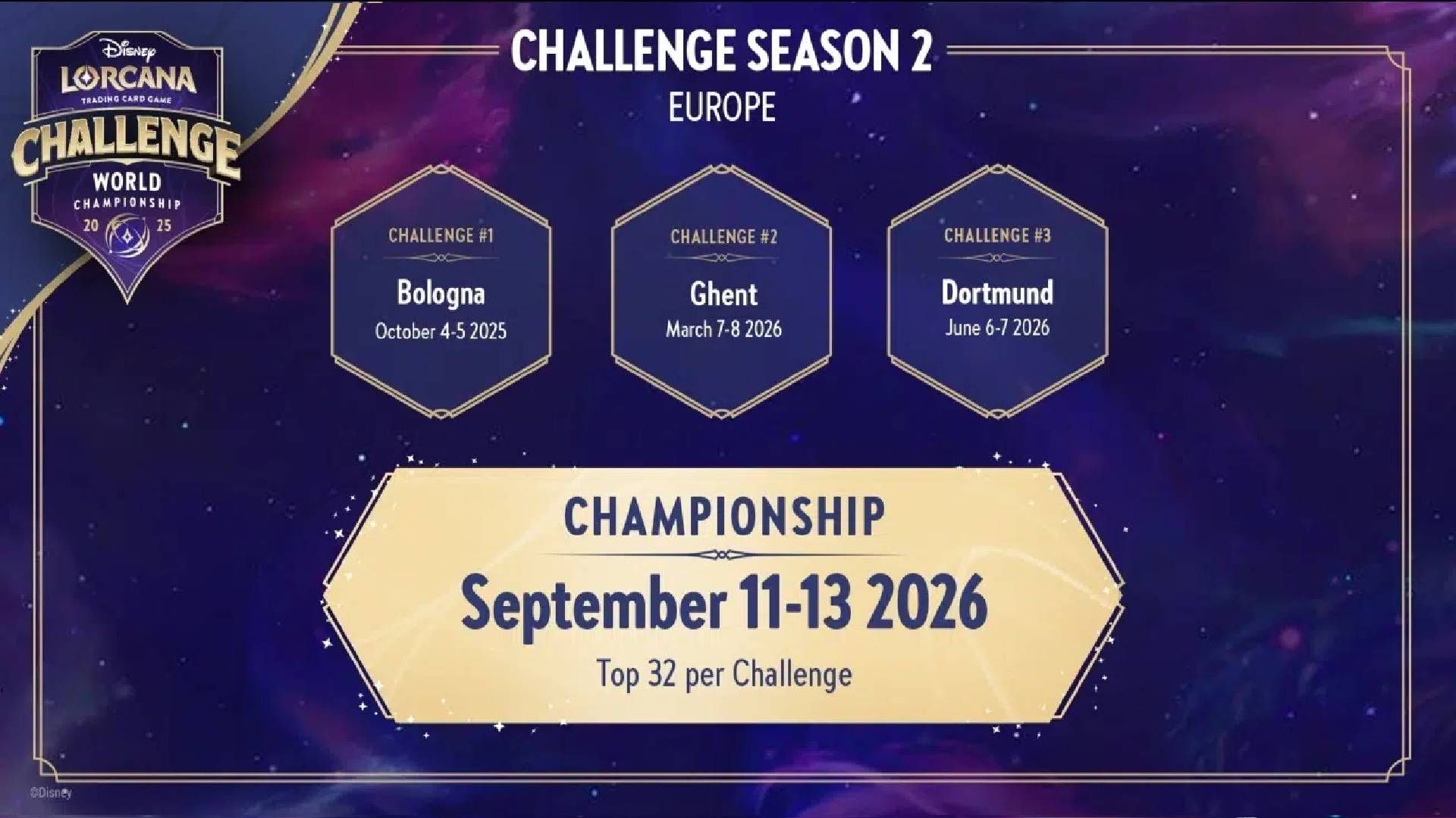 Disney Lorcana Challenge Season 2 Schedule Europe.