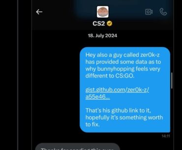 Valve/CS2 twitter has been aware of how to mend cs2 movement issues for an entire year