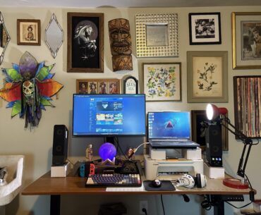 Another poor man’s setup; sub $2.2k for everything on desk minus the cardboard risers