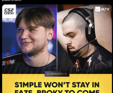 OverDrive on his recent stream today: s1mple won't stay in FaZe but won't be going back to NAVI, w0nderful stays. And broky's going back to FaZe's roster.