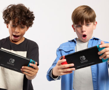 Boys playing video games