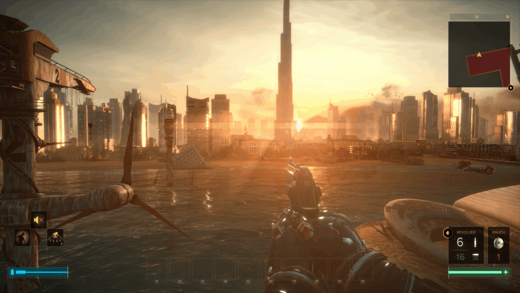 The vistas in Deus Ex Mankind Divided are still amazing nine years later. This does not look like a decade old game