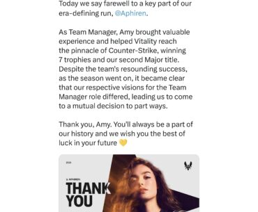 Vitality and Aphiren (Team Manager) part away