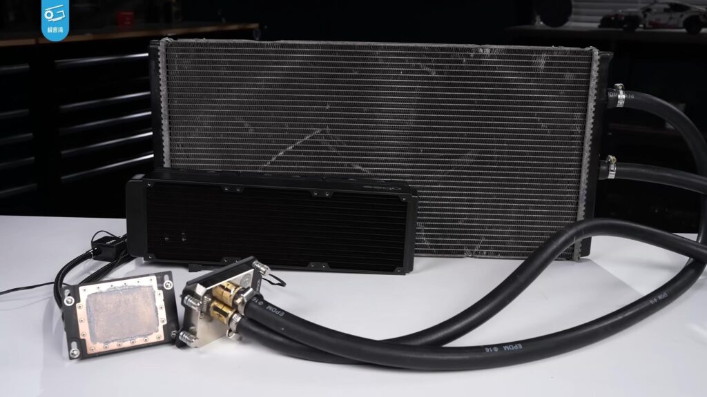 AMD's mighty 96-core Threadripper Pro has been overclocked with a car radiator and some big ol' beefy fans