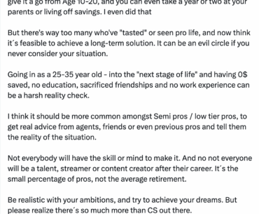 Bubzkji: There is too many people who "ruin" their life by trying to go pro