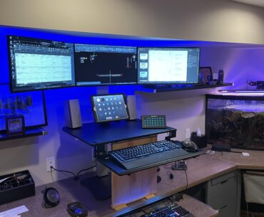 My dad’s custom battle station