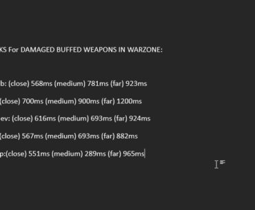 If anyone wants the TTK's for the damaged buffed weapons i have made a list of them