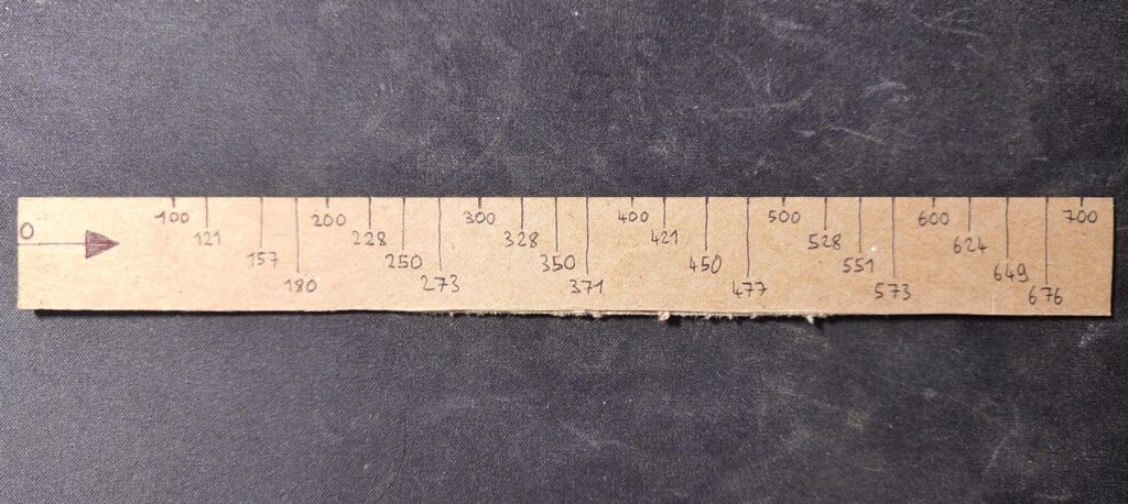 Because I have too much time on my hands, I made myself a mortar ruler