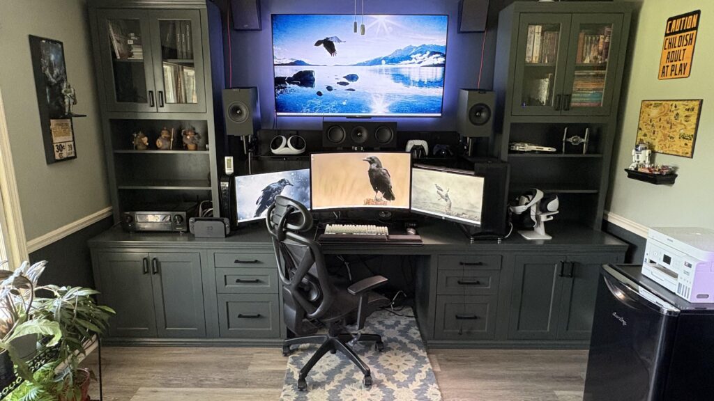 Quad display and full 7.1.2 Atmos in a tight 10×12 — small room, big immersion
