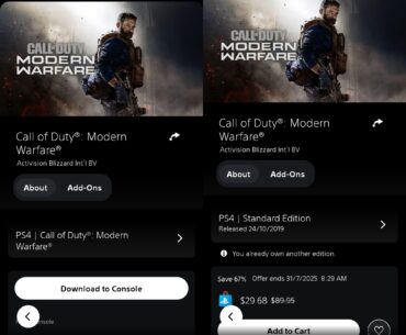 Do I own it or not? I'm confused. One says I own Modern Warfare 2019, and the other says I can buy it.