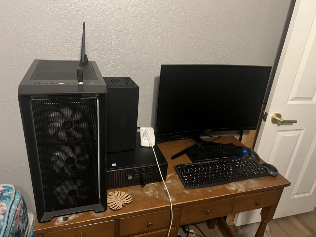 My first battle station, all on a 50’s desk!