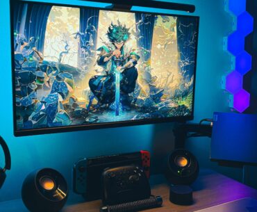 Small desk, constant upgrades.