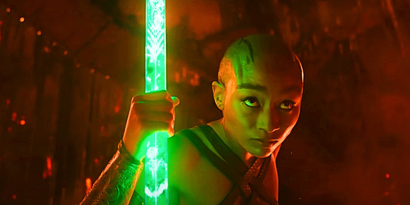 Jade in the Netherrealm in Mortal Kombat 2.
