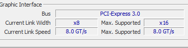 gpu is running in x8 mode.. tried everything (z390)