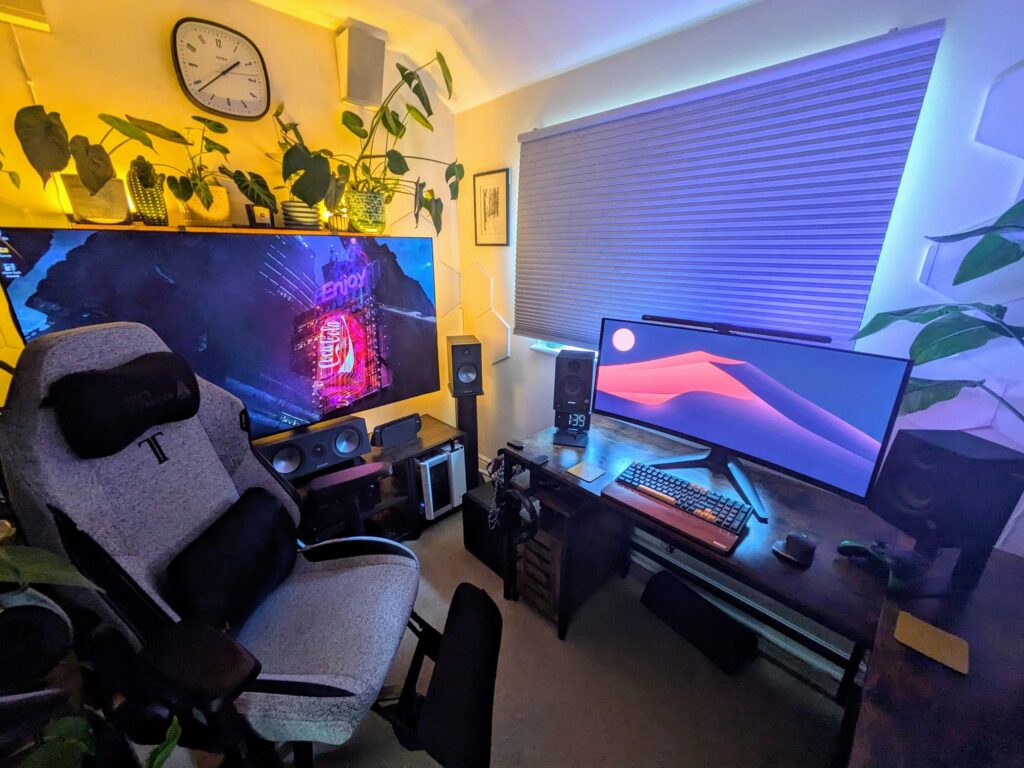 This is my box room battlestation/home theatre setup. What changes/improvements/upgrades would you recommend?