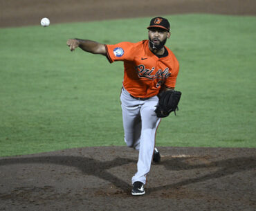 Baltimore Orioles pitcher Seranthony Dom&iacute;nguez throws to home plate during the eighth inning of a baseball game against the Tampa Bay Rays, Saturday, July 19, 2025, in Tampa, Fla. (AP Photo/Phelan M. Ebenhack)