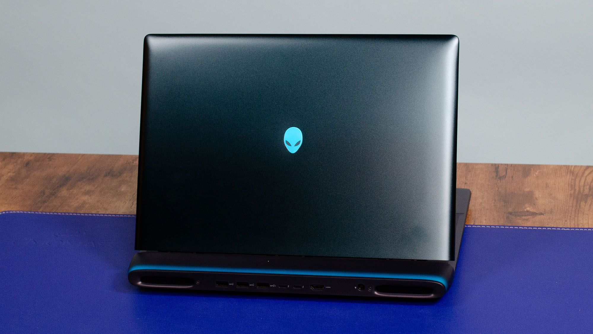 An Alienware Area-51 16 laptop on a desk