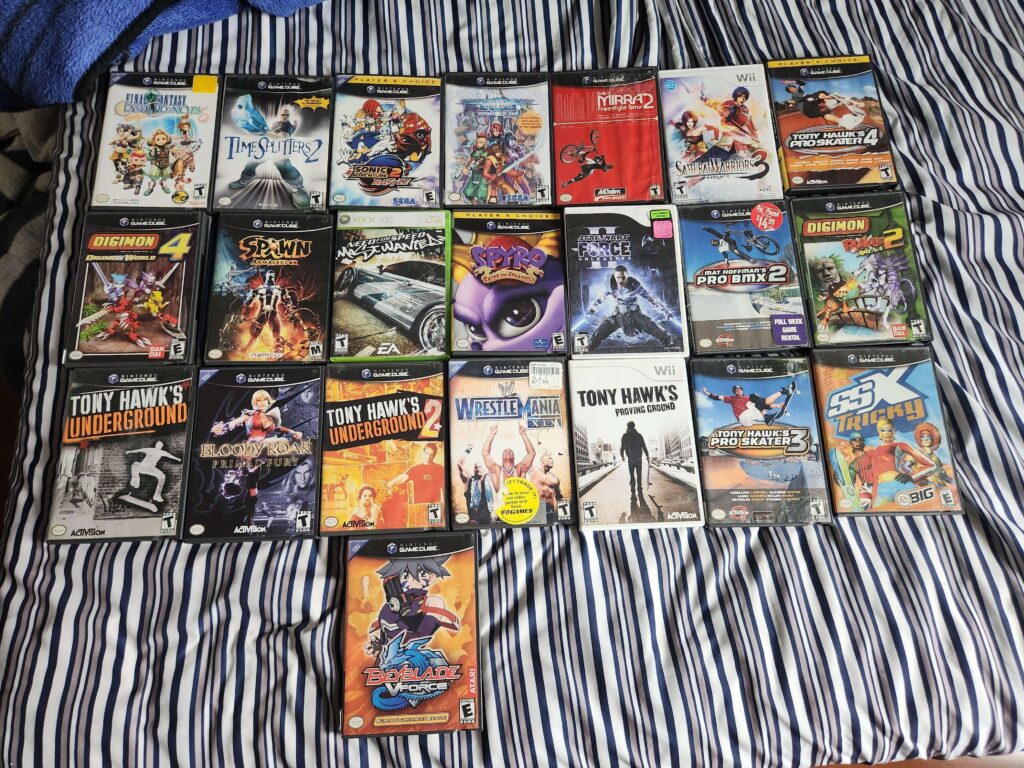 Here is my little GameCube/Wii game collection.