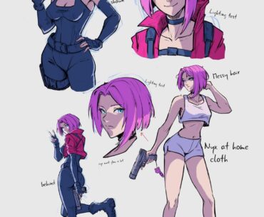 [OC] Character Sheet from My Cyberpunk Manga