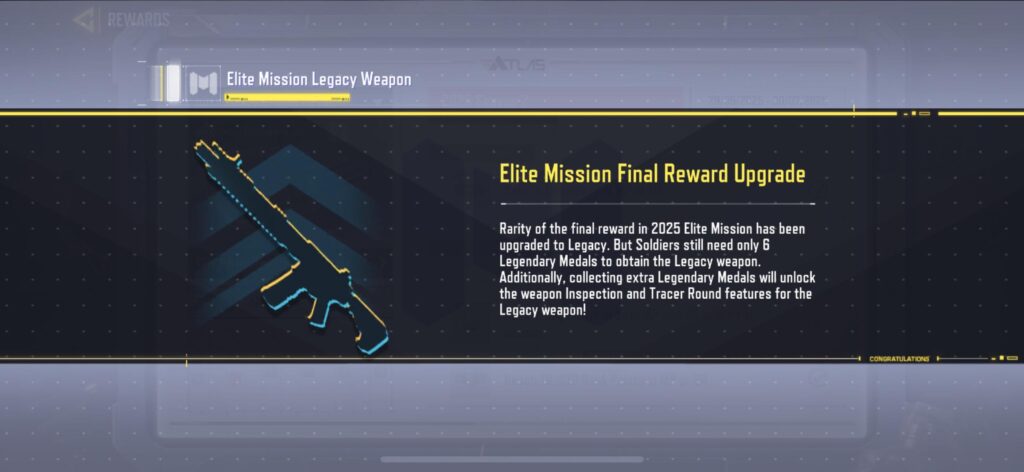 This years Elite Mission reward upgraded to a Legacy Legendary??