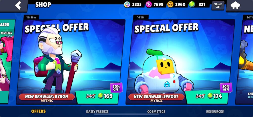 Apparently dividing 349 by two can give you two different answers, at least according to Brawl Stars' 50% off deal.