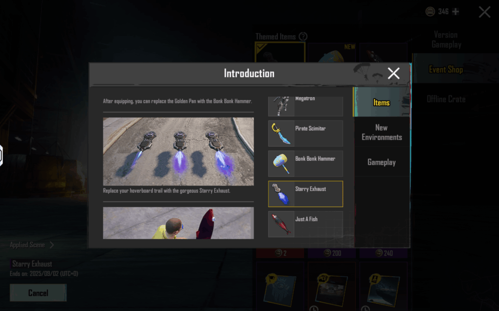 Update 3.9 - Starry exhaust feature
