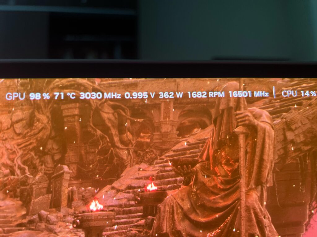 Nvidia overlay gpu usage never goes above 98 percent in games. Only 99 during 3dmark.