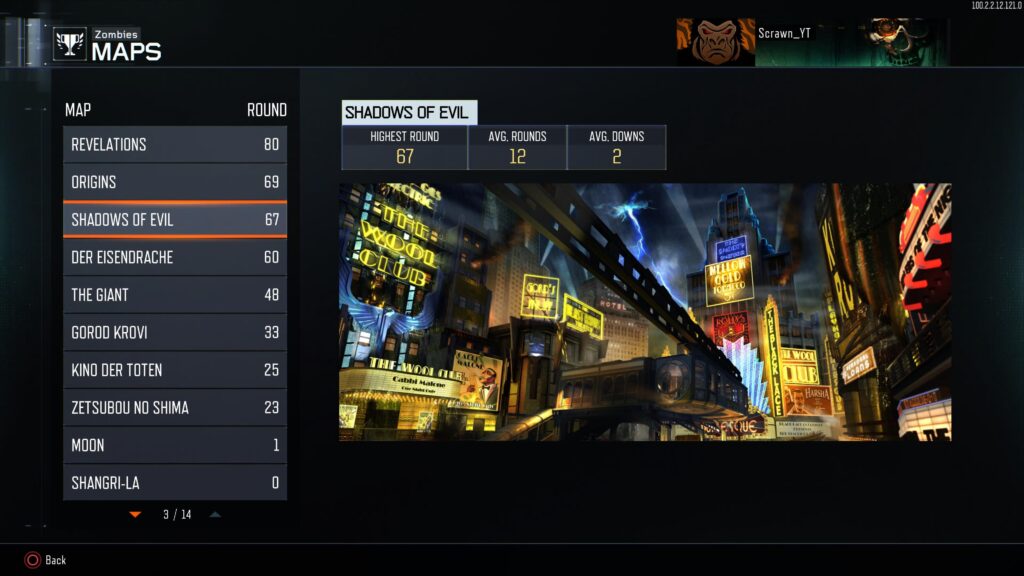 My newest high round on SOE. Could’ve gone longer but I ran out of ammo, the game wasn’t being nice enough to give me a max, the zombies kept me from grabbing my alchemical by hordeing in front of it, and I got trapped while going around the map harvesting pods for a max ammo. My newest high round on SOE. Could've gone longer but I ran out of ammo, the game wasn't being nice enough to give me a max, the zombies kept me from grabbing my alchemical by hordeing in front of it, and I got trapped while going around the map harvesting pods for a max ammo.