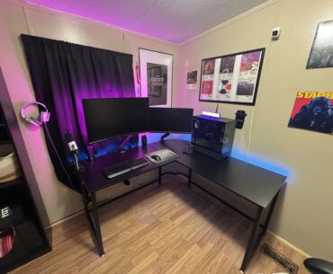 Big improvement after adding monitor arms, what am I missing or could change/add to make this better.