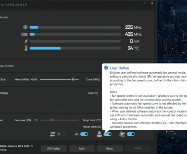 How to always turn on user define fan control in MSI AB