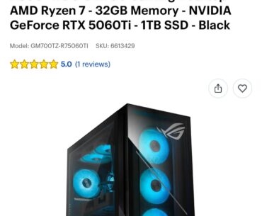 Looking to get a pc. Hello I’ve been looking into getting a pc probably a pre built I want to be able to play gta rp/ lspfr, beam NG and stuff like that just not sure what I should get. I was thinking maybe this one. Thoughts and opinions