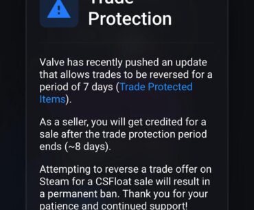CSfloat official announcement regarding trade protection