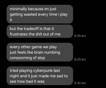 Anyone else have friends with INSANE takes on cyberpunk?