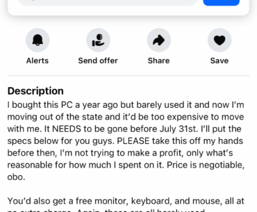 Don’t worry he’s not trying to make a profit