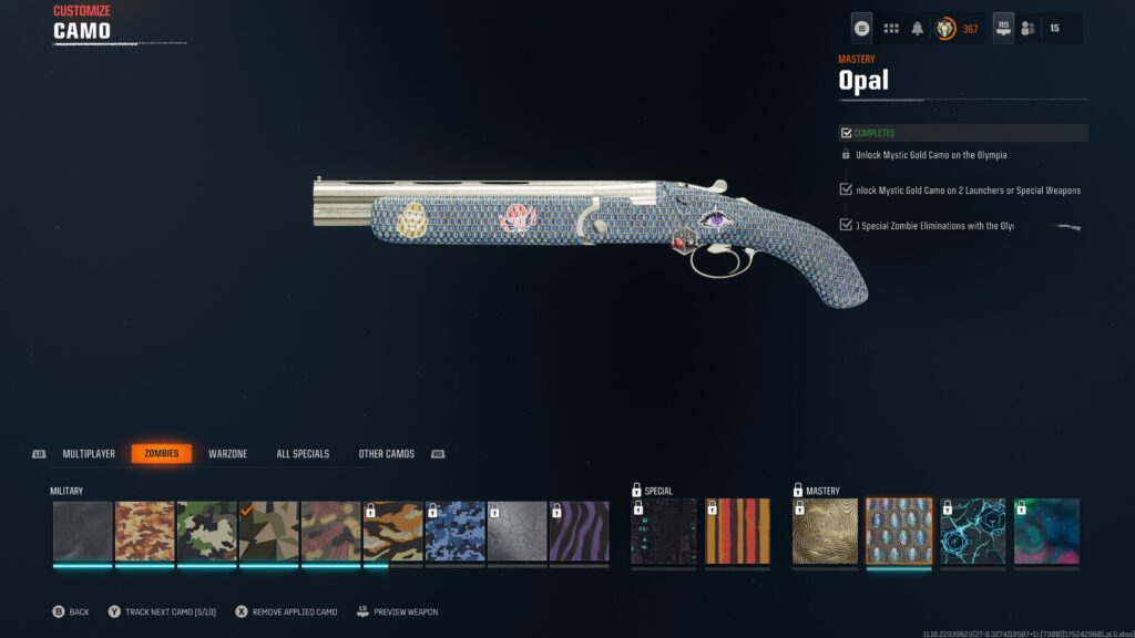 If you’re interested, for some reason with the Olympia you can unlock Opal without having finished its prerequisites. Get it while it’s hot.