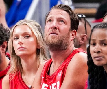 Barstool Sports founder Dave Portnoy looks up at the scoreboard Saturday, May 17, 2025, during a game between the Indiana Fever and the Chicago Sky at Gainbridge Fieldhouse in Indianapolis. The Indiana Fever defeated the Chicago Sky, 93-58.