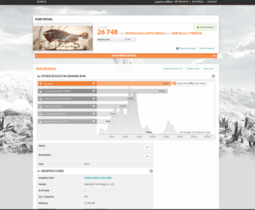 RTX 5080 Port Royal #4 26748pts