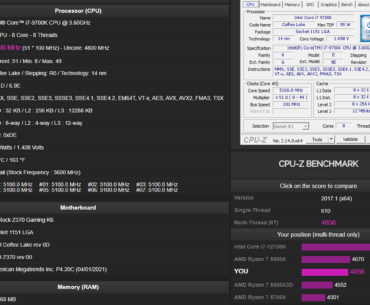 best i7 9700k on cpuz