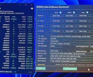 Update v3: 9950X3D 96gb Ram, timings + Aida