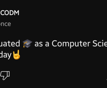 StealthCODM has been graduated as a computer science engineer.