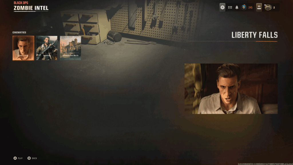 The cinematics section on the Intel tab should include endings and mid map cutscenes after completing the Easter Eggs. The cinematics section on the Intel tab should include endings and mid map cutscenes after completing the Easter Eggs.